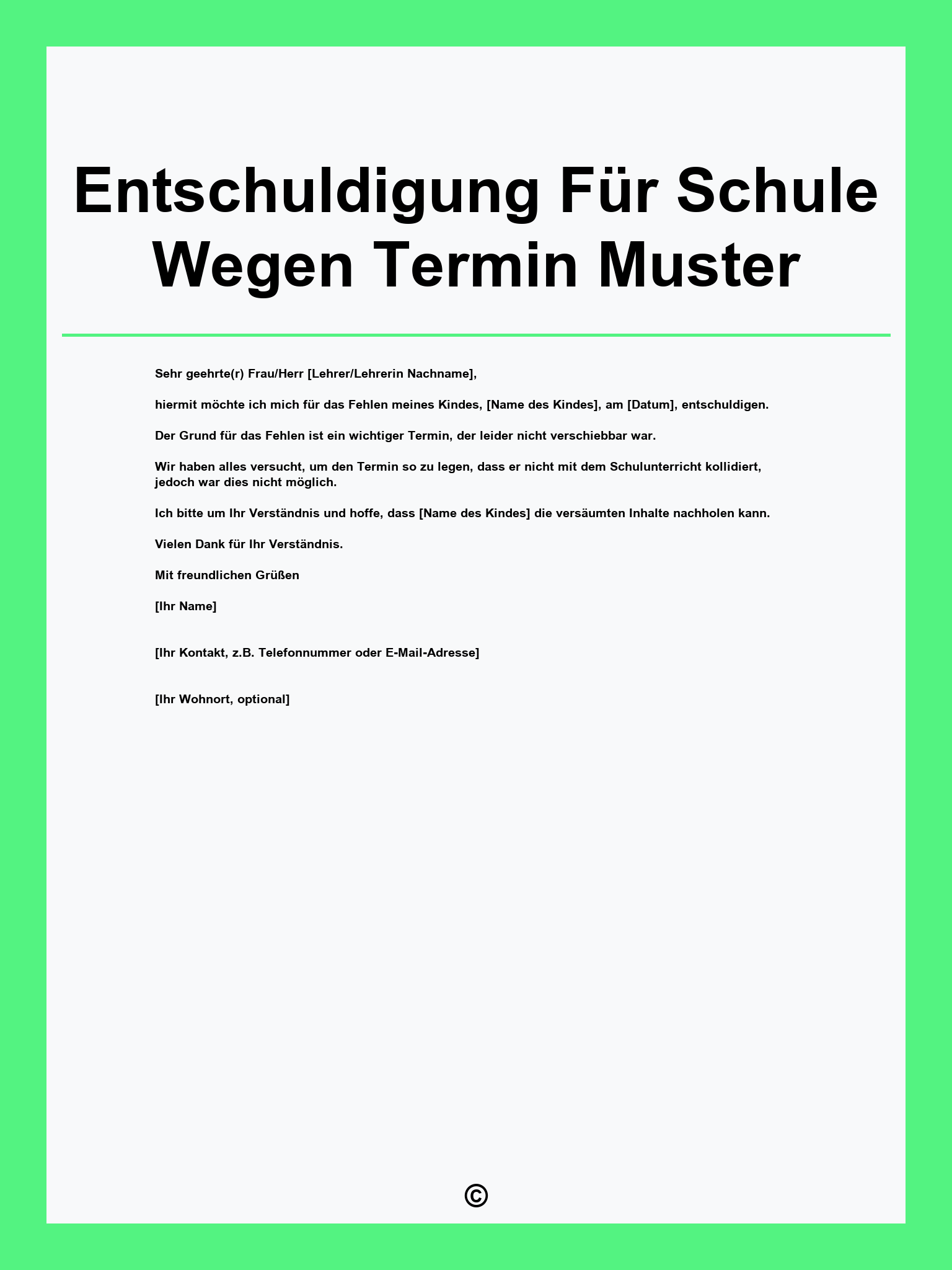 Entschuldigung Für Schule Wegen Termin Muster