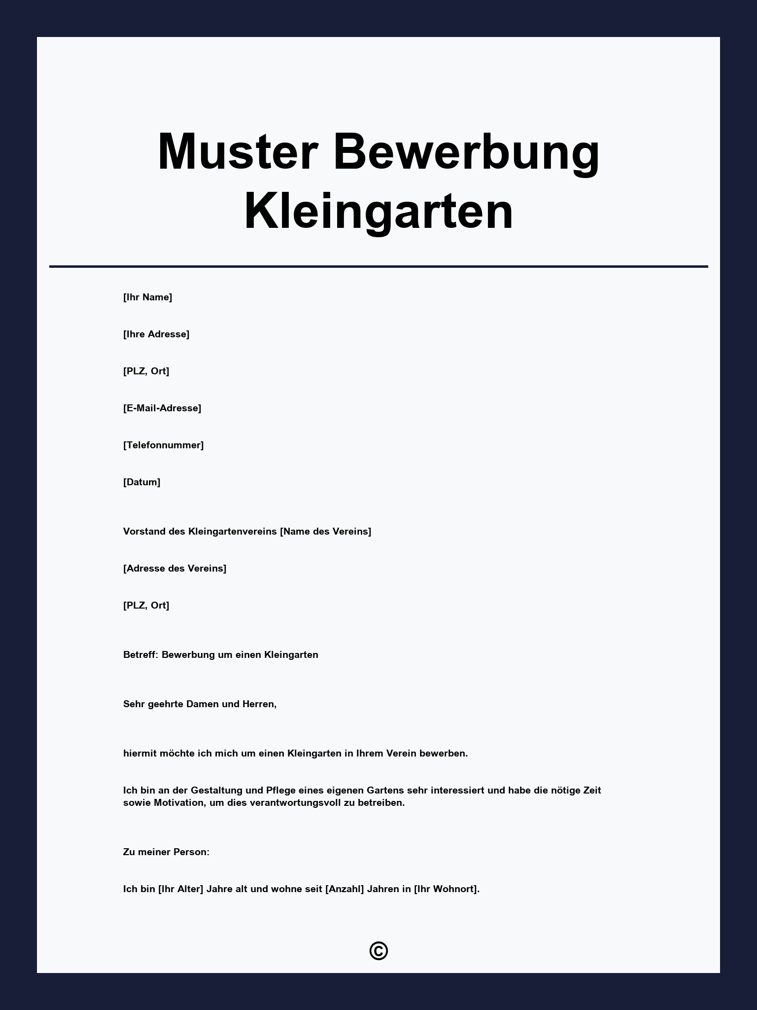 Muster Bewerbung Kleingarten